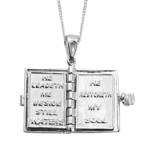 Platinum and Yellow Gold Overlay Sterling Silver Bible Pendant With ...
