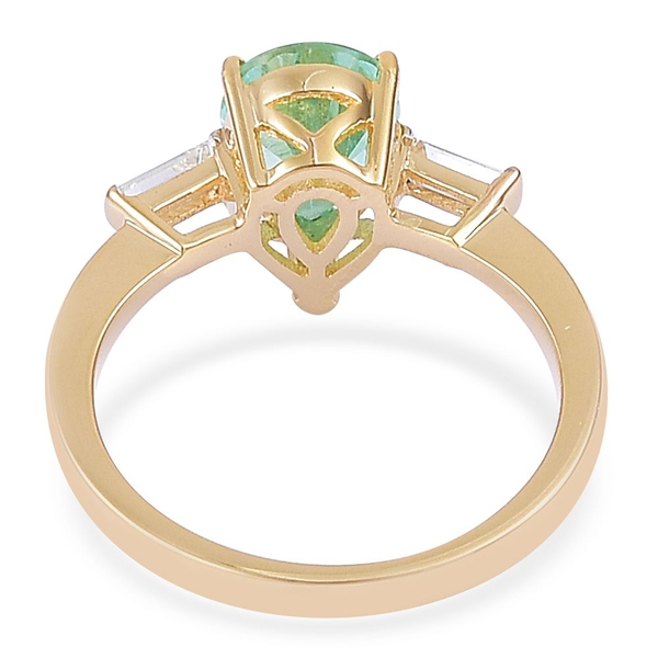 ILIANA 18K Y Gold AAA Boyaca Colombian Emerald (Pear 1.75 Ct), Diamond (SI-G-H) Ring 2.000 Ct.