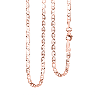 NY Close Out Deal - Rose Gold Overlay Sterling Silver Mariner Link Chain (Size - 24) With Spring Rin