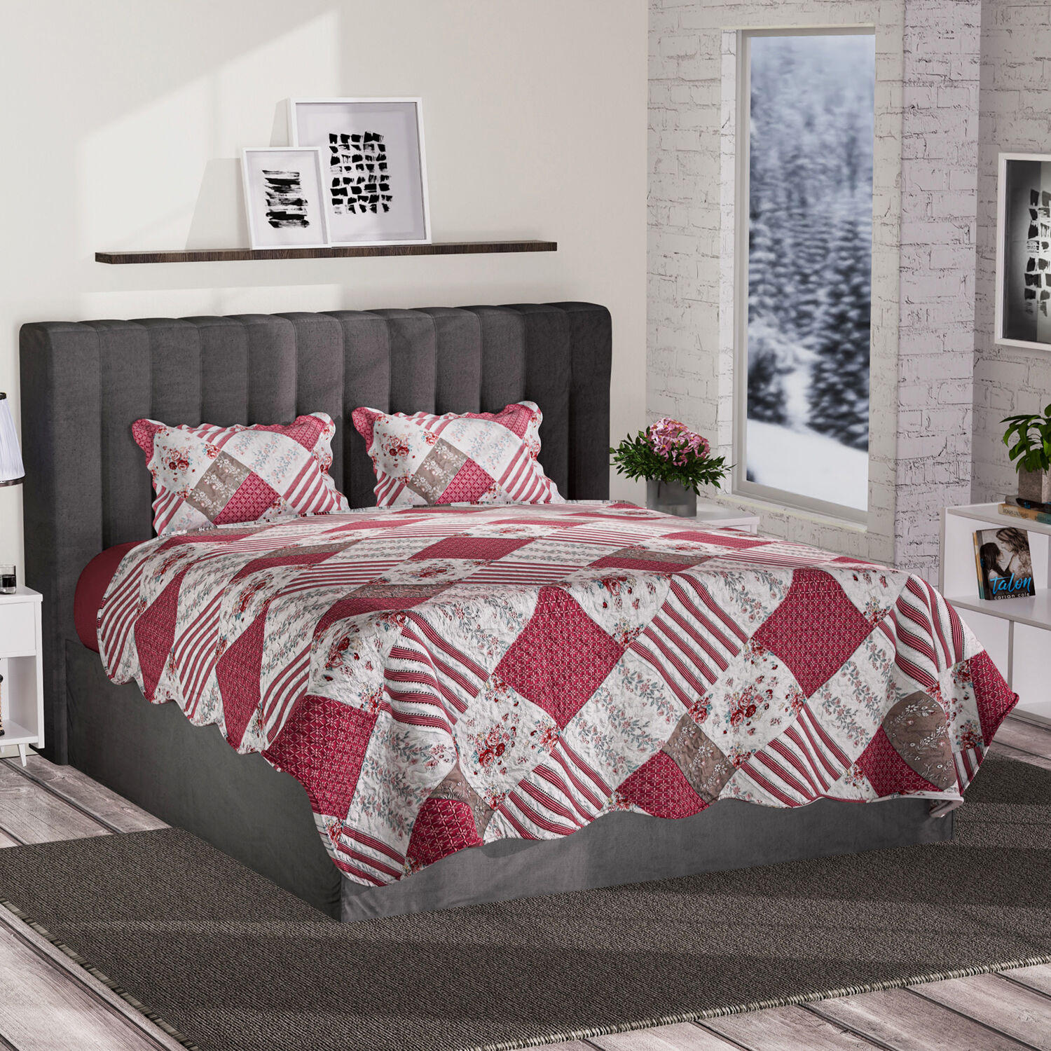Tjc Polyester Patchwork Bedding Set 