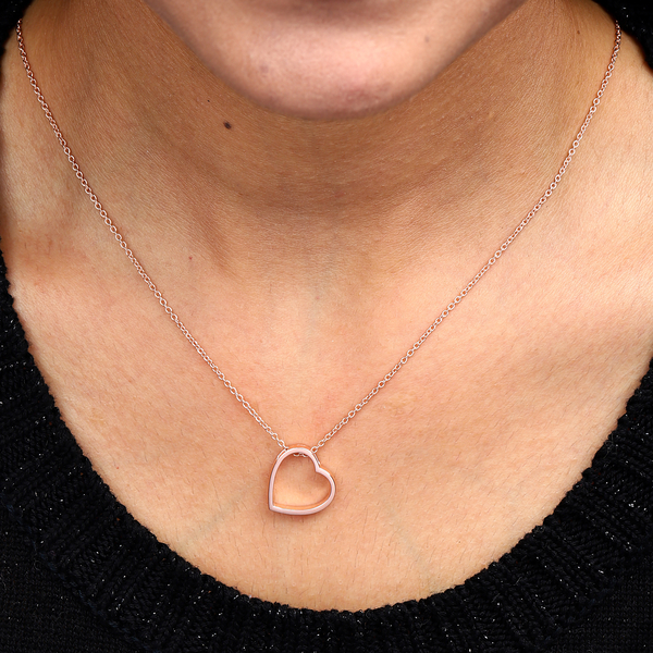 Personalised Engraved Heart Pendant with Chain in Silver