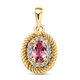 Pink Tourmaline and Natural Cambodian Zircon Pendant in 14K Gold Overlay Sterling Silver