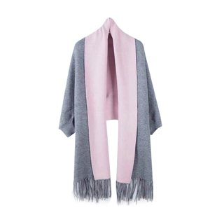 Kris Ana Wrap with Tassels (Size One, 8-18)- Grey and Pink