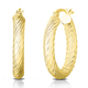 NY Close Out Deal - Yellow Gold Overlay Sterling Silver Hoop Earrings with Clasp