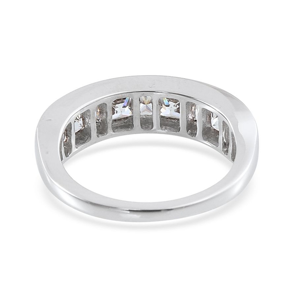 9K W Gold (Sqr) Half Eternity Band Ring Made with Finest CZ 2.110 Ct.