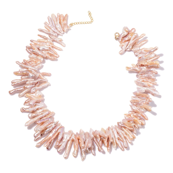 9K Y Gold AAA Keshi Pearl Necklace (Size 18)