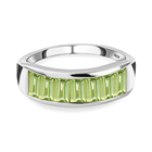 Arizona Peridot Half Eternity Band Ring (Size R) in Platinum Overlay Sterling Silver 1.63 Ct.