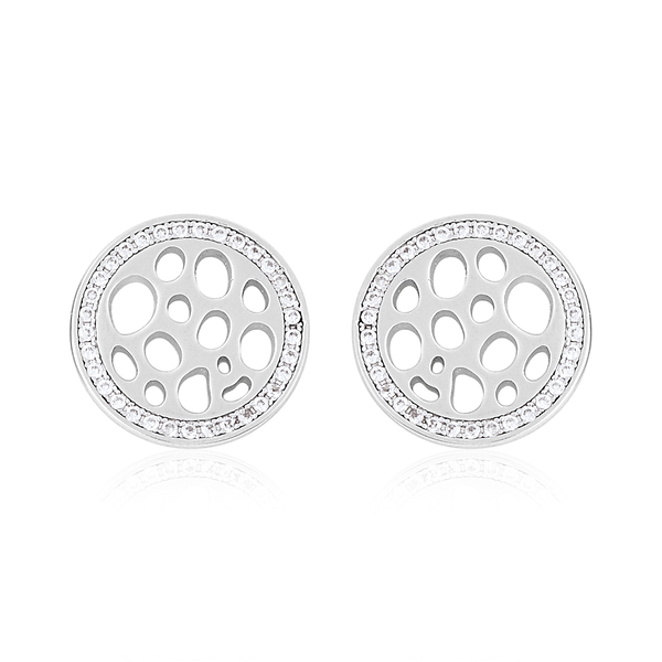 RACHEL GALLEY - Natural Cambodian Zircon Stud Earrings (with Push Back) in Rhodium Overlay Sterling Silver