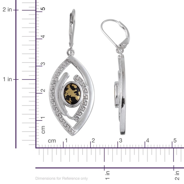 Goldenite (Ovl) Earrings in Platinum Overlay Sterling Silver 2.000 Ct.