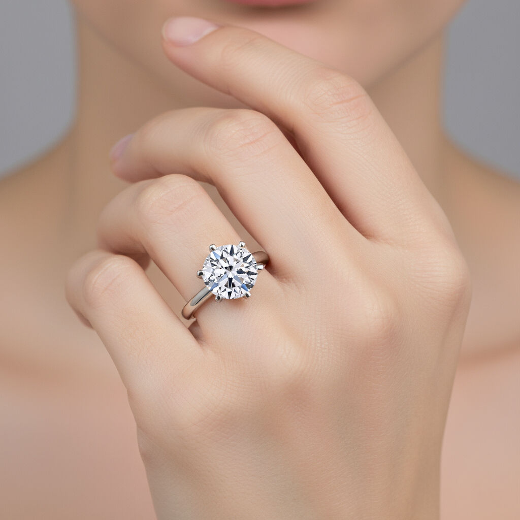 Luxuriant Diamond 950 Platinum IGI Certified Lab Grown Diamond Solitaire Ring, 5.00 Ct, 6.20 Gms