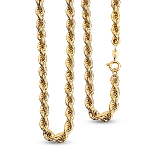 Hatton Garden Close Out Deal - 9K Yellow Gold Rope Necklace (Size - 22) With Spring Ring Clasp, Gold