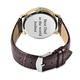 Personalised Engravable STRADA Japanese Movement Watch with Gold Tone and Brown Strap