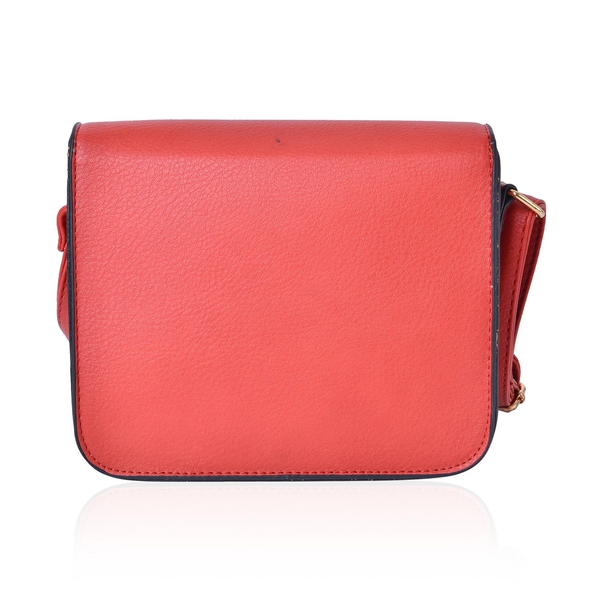 Red Colour Crossbody Bag with Swing Lock Closure and Adjustable Shoulder Strap (Size 19.5X17X6.5 Cm)