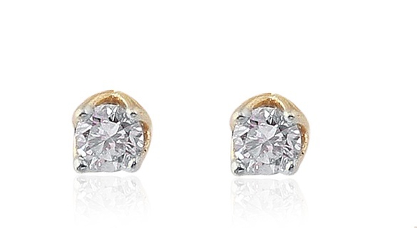 ILIANA 18K Yellow Gold IGI Certified Diamond (Rnd) (SI/G-H) Stud Earrings 0.330 Ct.