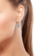 Swiss Blue Topaz (Ovl) Lever Back Earrings in Platinum Overlay Sterling Silver 3.25 Ct.