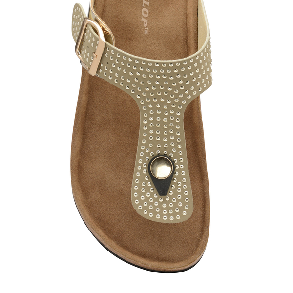 Dunlop Carmen Toe Post Flat Sandals (Size 5) - Gold