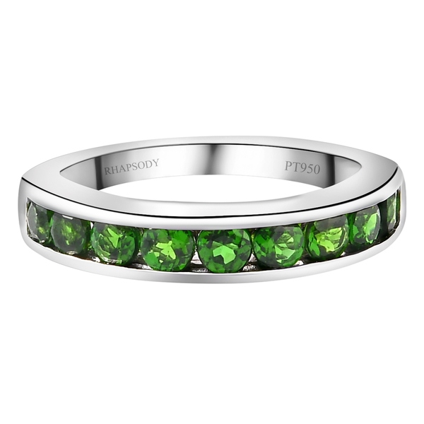 RHAPSODY 1.15 Ct AAAA  Diopside Band Ring in 950 Platinum 5 Grams