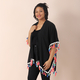 JOVIE Chiffon Kimono in Multicolour Tassel with V Shape Neck (Size 90x70 Cm) - Black and Multi