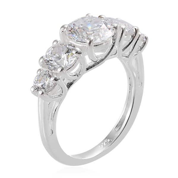 Lustro Stella -Sterling Silver (Rnd) Ring Made with Finest CZ