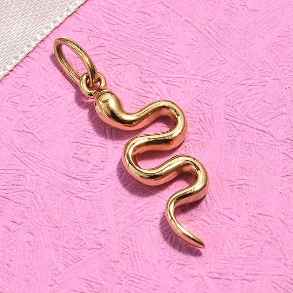 14K Gold Overlay Sterling Silver Snake Pendant