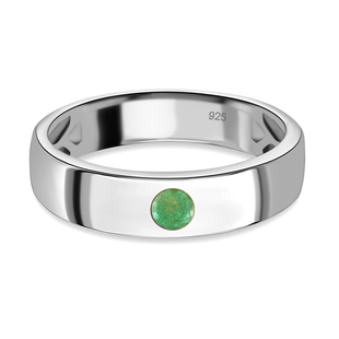 Kagem Zambian Emerald Ring in Platinum Overlay Sterling Silver.