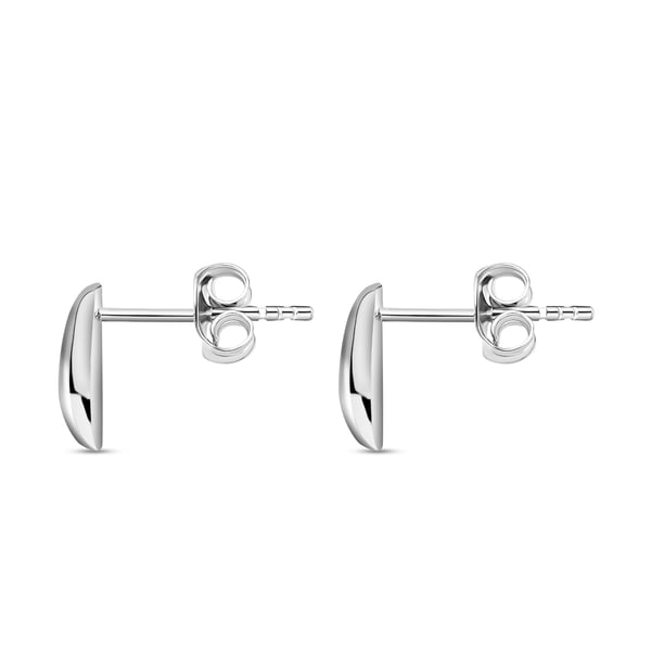 LUCYQ Texture Drop Collection - Rhodium Overlay Sterling Silver Stud Earrings with Push Back