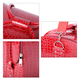 3 Layer Croc Embossed Pattern Jewellery Box with Detachable Shoulder Strap (Size 30x26x24Cm) - Burgundy