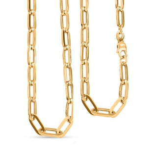 Hatton Garden Close Out - 9K Yellow Gold Paper Link Necklace (Size - 20) with Lobster Clasp, Gold Wt