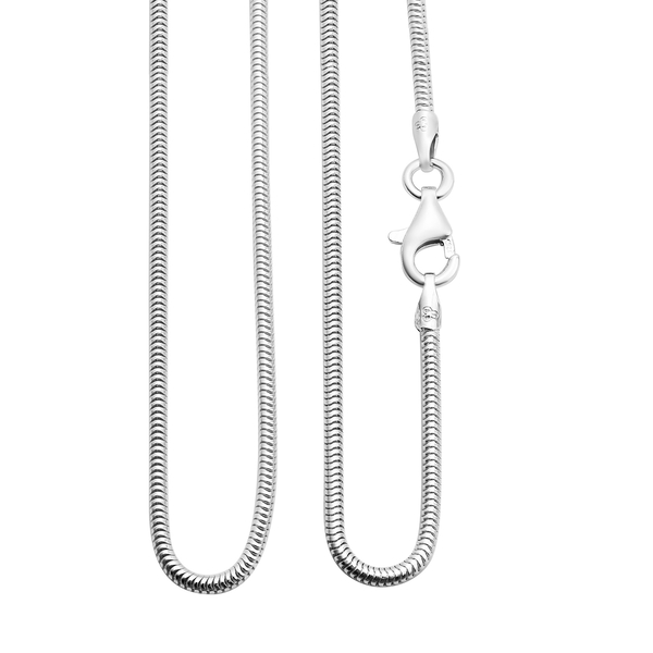 Sterling Silver Snake Chain (Size 18) With Lobster Clasp , Silver wt 4.60 Gms