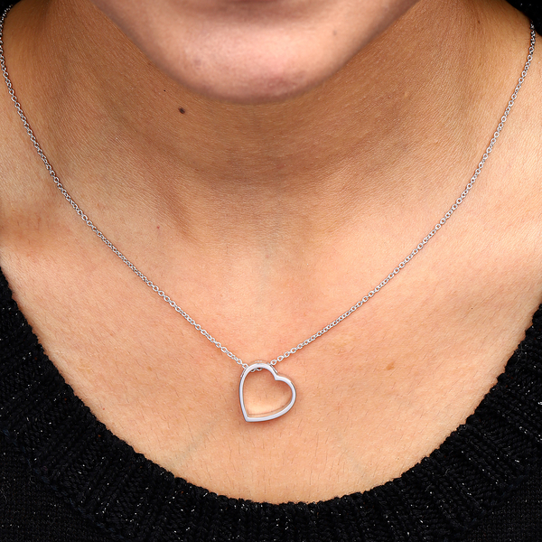 Personalised Engraved Heart Pendant with Chain in Silver