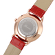 GENOA Japanese Movement Red Dial 5 ATM Water Resistant Watch with Red Leather Strap in Stainless Steel
