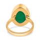 Green Onyx Solitaire Ring in Vermeil Yellow Gold Overlay Sterling Silver 6.53 Ct.