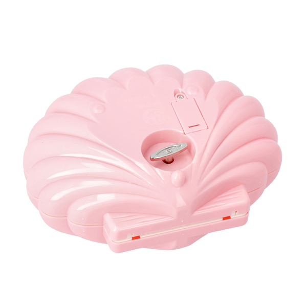Seashell Music Mirror Jewellery Box with LED Light (Size 15x13x7 Cm) - Dark Pink