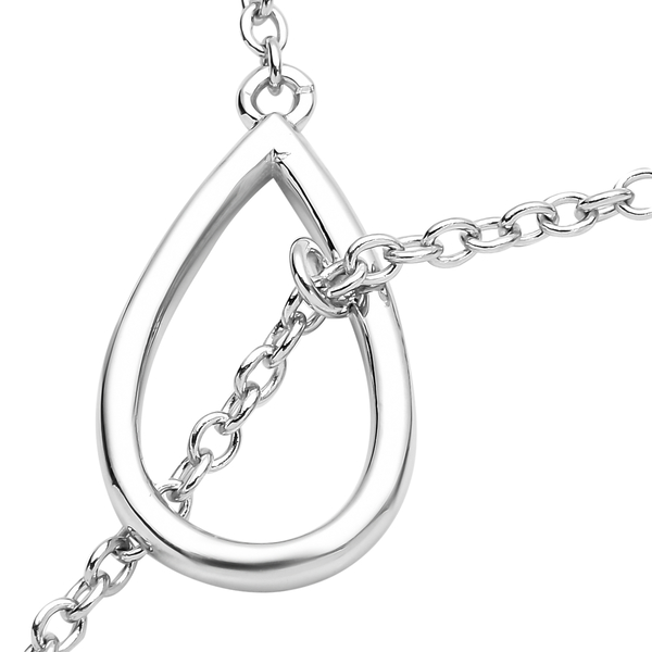 LucyQ Drip Collection - Rhodium Overlay Sterling Silver Pendant with Chain (Size 32)