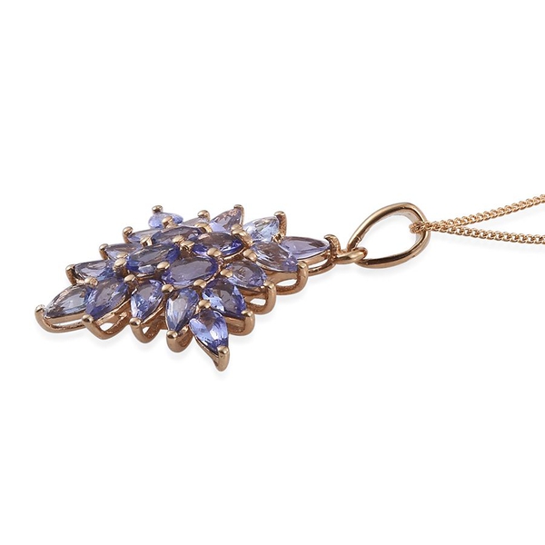 Tanzanite (Ovl) Pendant With Chain in 14K Gold Overlay Sterling Silver 4.000 Ct.
