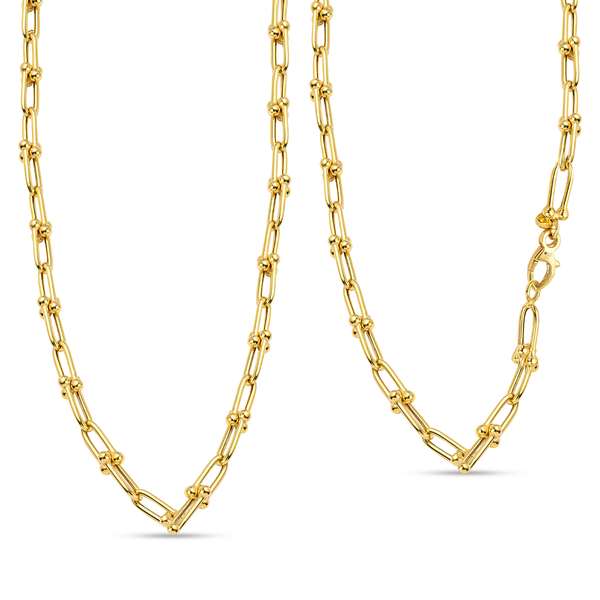 9K Yellow Gold Paperclip Necklace (Size - 20) With Lobster Clasp, Gold Wt. 13.60 Gms