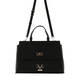 19V69 ITALIA by Alessandro Versace Litchi Pattern Tote Bag with Detachable Shoulder Strap - Black