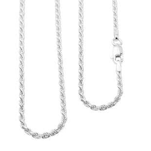 Sterling Silver Diamond Cut Rope Chain (Size 20) with Lobster Clasp, Silver wt 6.50 Gms