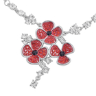 Multi Austrian Crystal Enamelled  Neckalce (Size 20 with 3 inch Extender) in Silver Tone