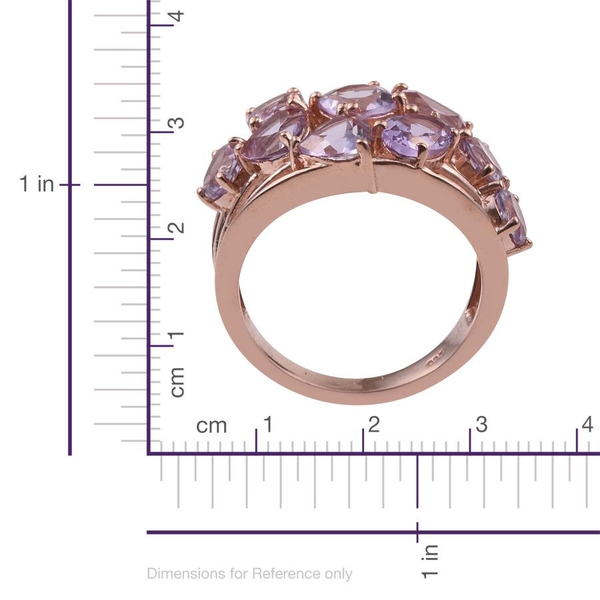 Rose De France Amethyst (Cush 0.80 Ct) Ring in Rose Gold Overlay Sterling Silver 5.000 Ct.