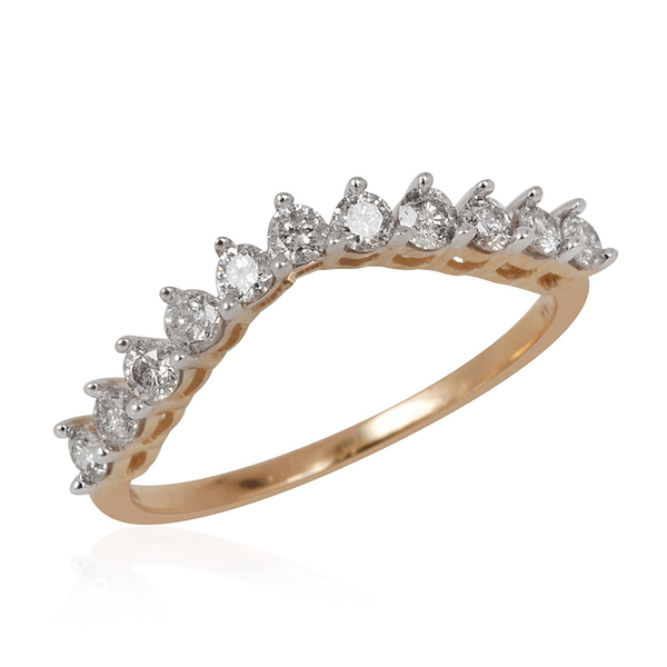 14K Y Gold SGL Certified Diamond (Rnd) (I2/ G-H) Wishbone Engagement Ring 0.500 Ct.