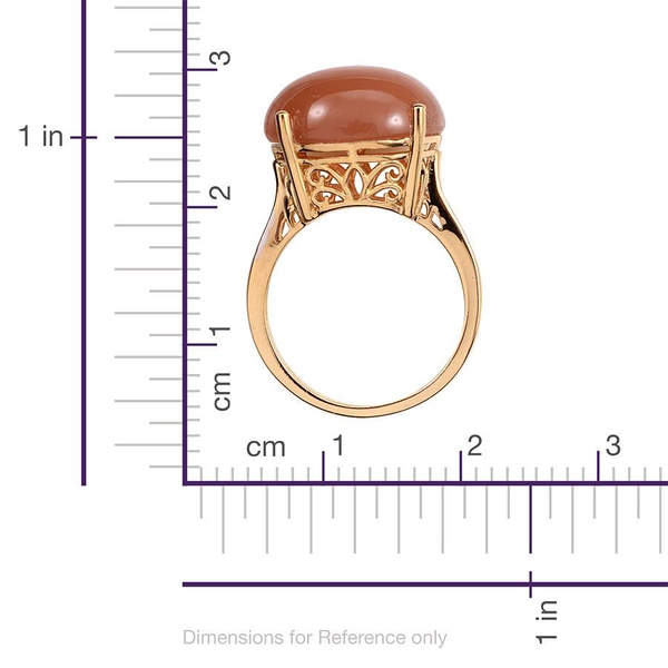 Mitiyagoda Peach Moonstone (Ovl 10.00 Ct), Diamond Ring in 14K Gold Overlay Sterling Silver 10.050 Ct.