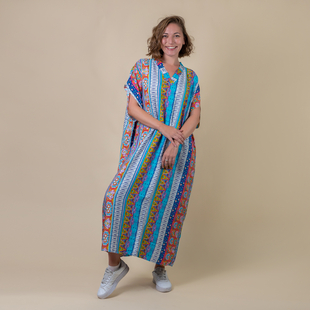 TAMSY 100% Viscose Womens Stripe Pattern Dress (Size:80x130Cm) - Multi