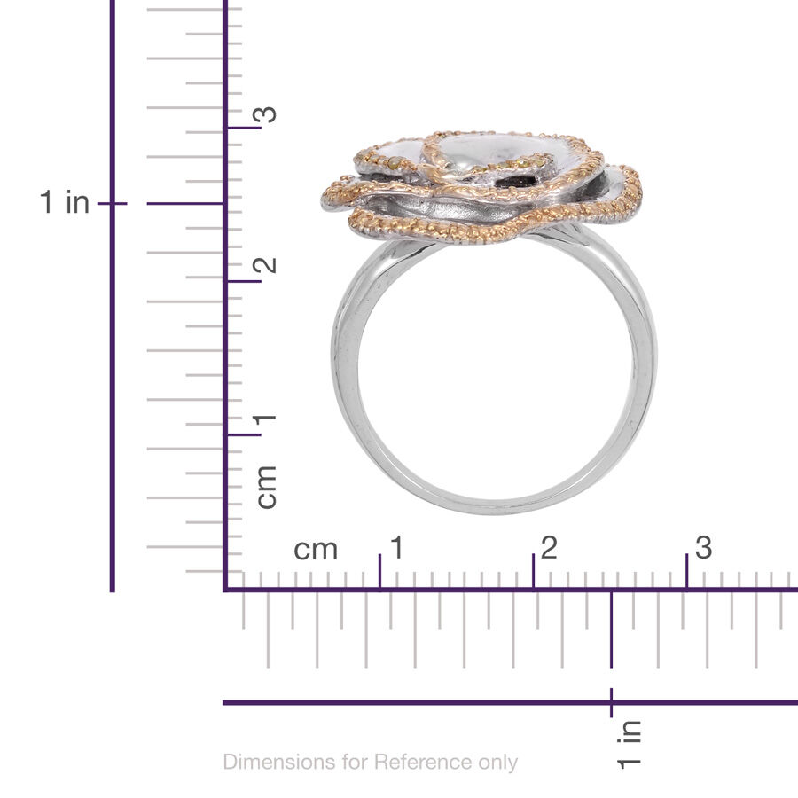 Treated Canary Diamond (Rnd) Rose-Design Ring in Platinum Bond 0.100 Ct.