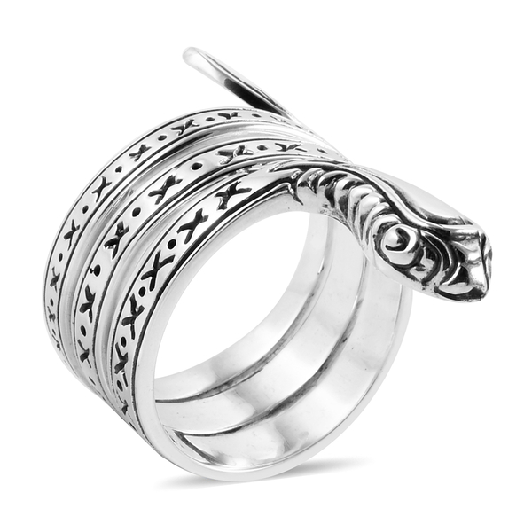 Royal Bali Collection Sterling Silver Snake Ring, Silver wt 11.42 Gms.