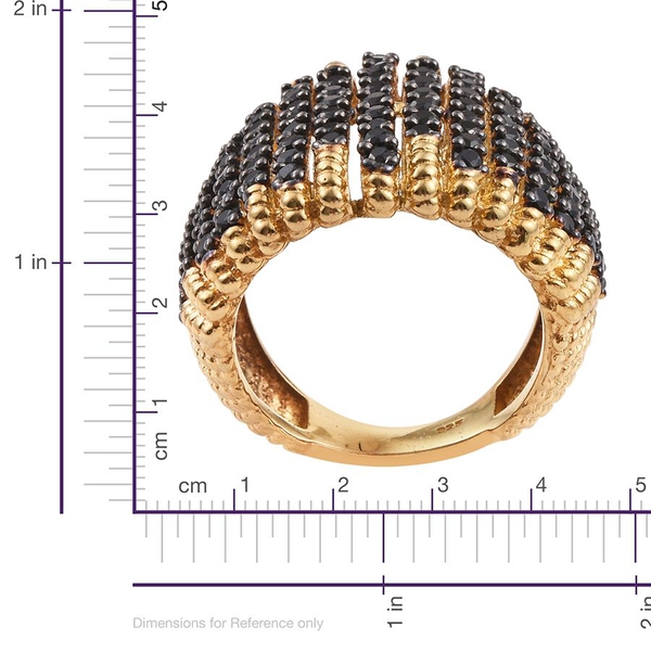 Boi Ploi Black Spinel (Rnd) Cluster Ring in 14K Gold Overlay Sterling Silver 2.750 Ct.