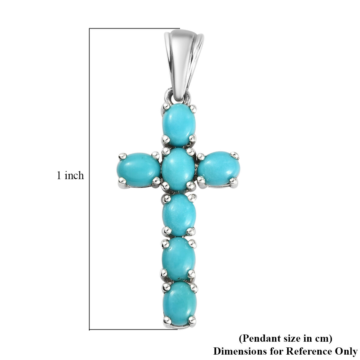 Sleeping Beauty Turquoise Cross Pendant 