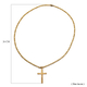 NY Close Out Deal- Crucifix Pendant With Figaro Necklace (Size - 24) in Yellow Gold Tone