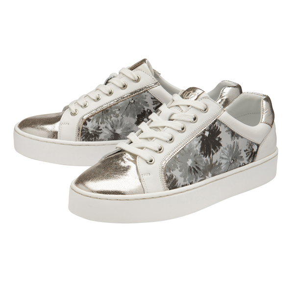 Lotus Siama Floral Trainers (Size 3) - White