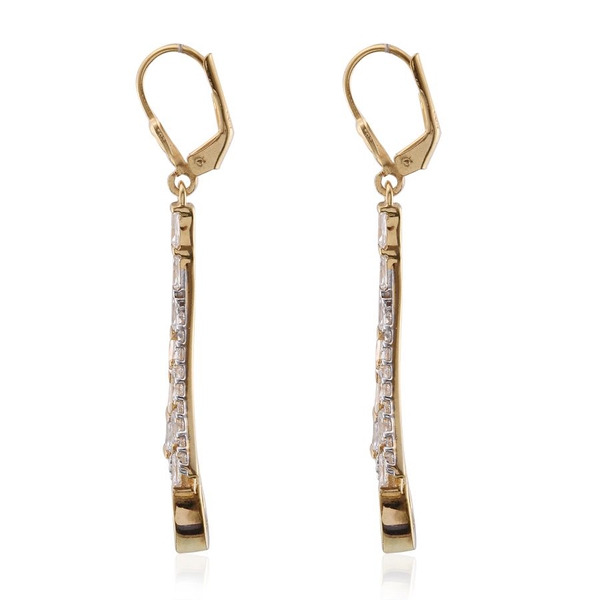 Lustro Stella - 14K Gold Overlay Sterling Silver (Mrq) Lever Back Earrings Made with Finest CZ
